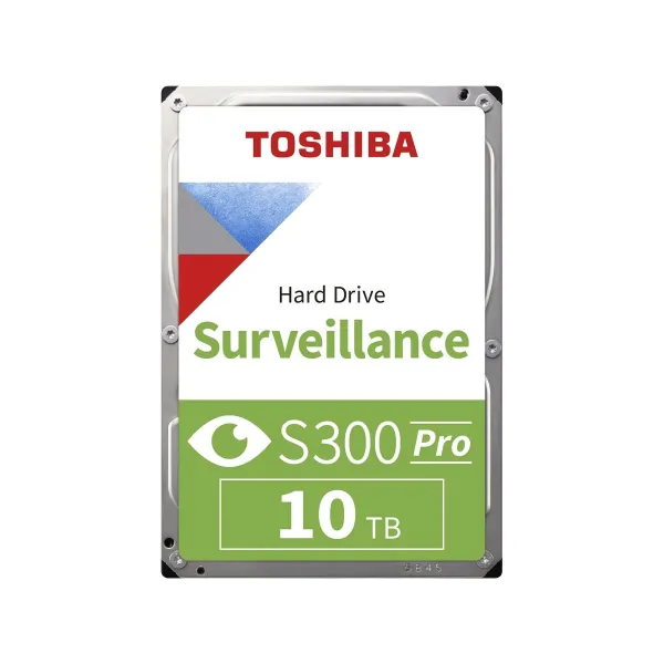 Toshiba HDD Video Surveillance TOSHIBA S300 PRO 10TB CMR, 3.5'', 512MB, 7200RPM, SATA, 64 cameras, 24/7, TBW: 300