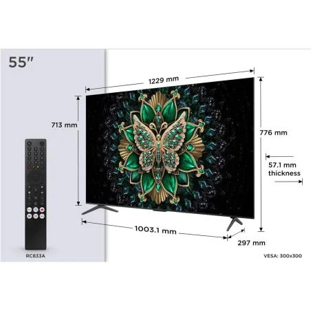 TCL TV Set|TCL|55 "|4K Ultra HD|3840 x 2160 pixels|Flat|16:9|QD-Mini LED|55C69K