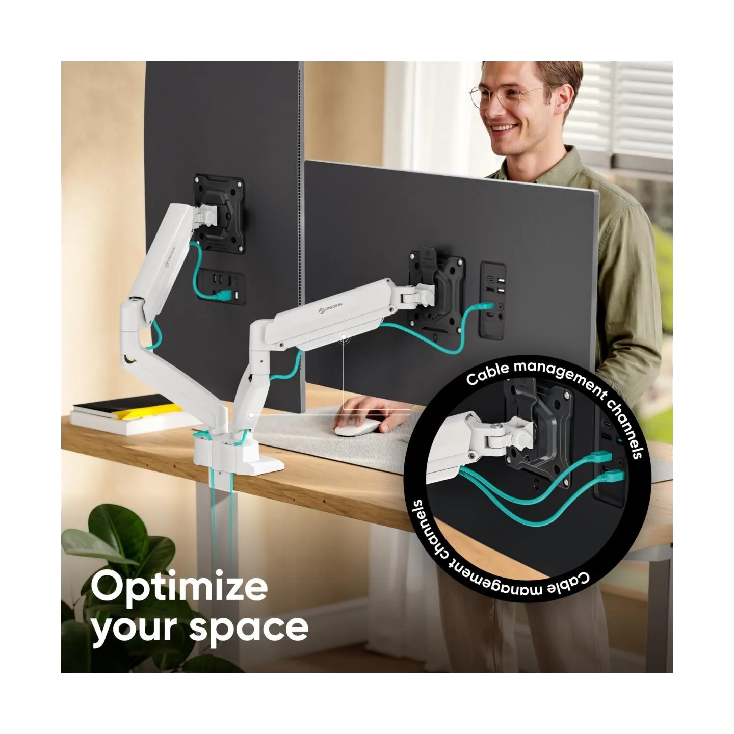 Onkron MONITOR ACC DESK MOUNT/13-32" BLK/WHT G160-BW ONKRON