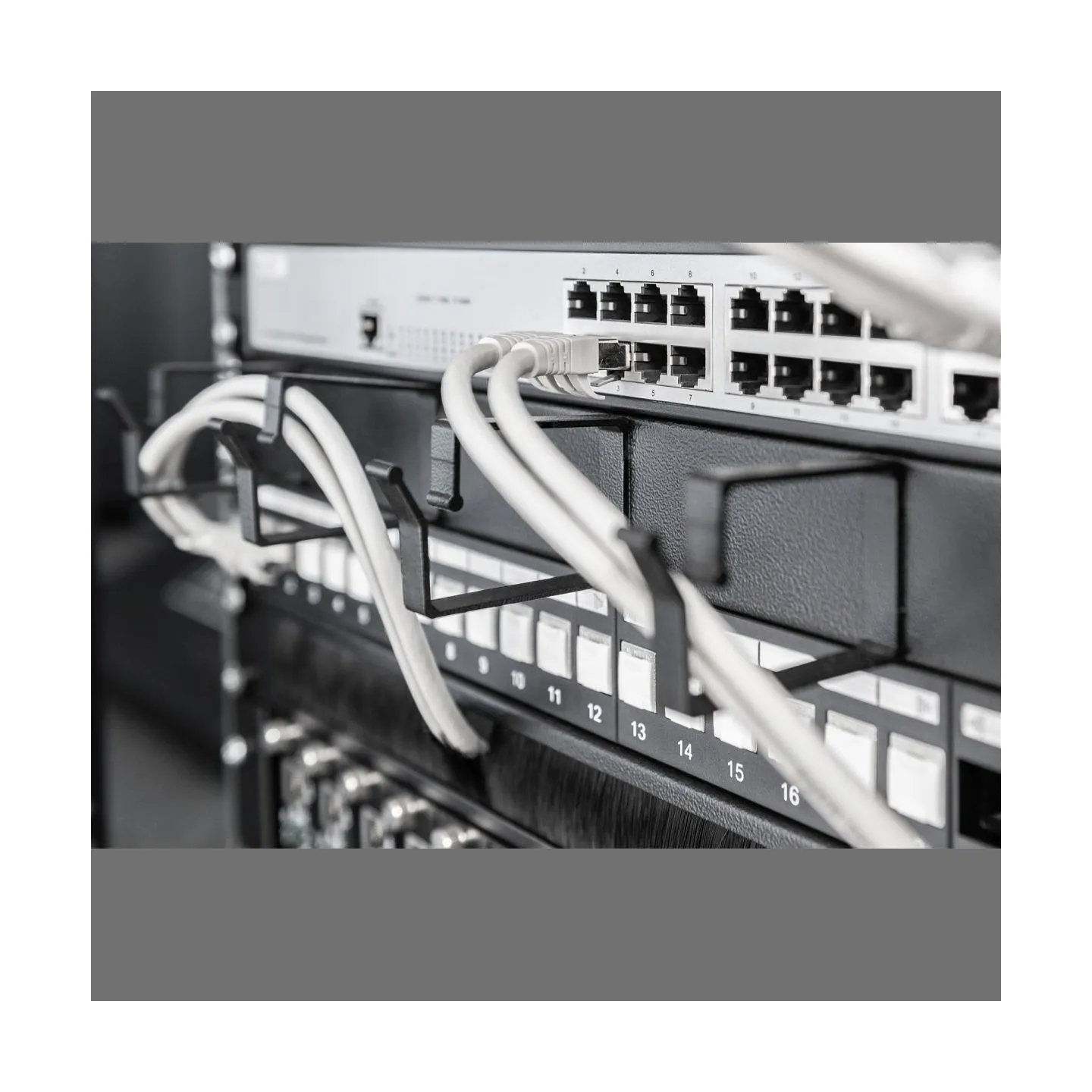 Digitus | Cable Management Panel | DN-97602 | 5x cable management ring (HxD: 40x60 mm). The Cable Management Panel is getting fi