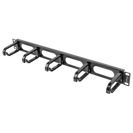 Lanberg 19" cable management panel 5 rings - type B 1U | AK-1205-B | Black