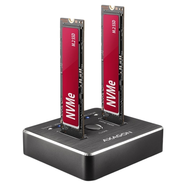 Axagon ADSA-M2C DUAL NVMe CLONE MASTER DOCK SuperSpeed USB-C 10 Gbps docking station