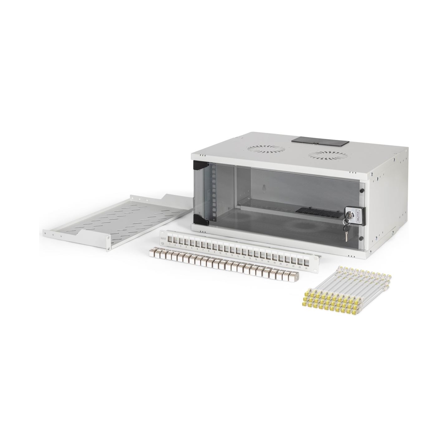 Digitus SOHO Pro network set, 483 mm (19"), 4U, 540 x 400 mm | DN-49200-SET | Light Grey