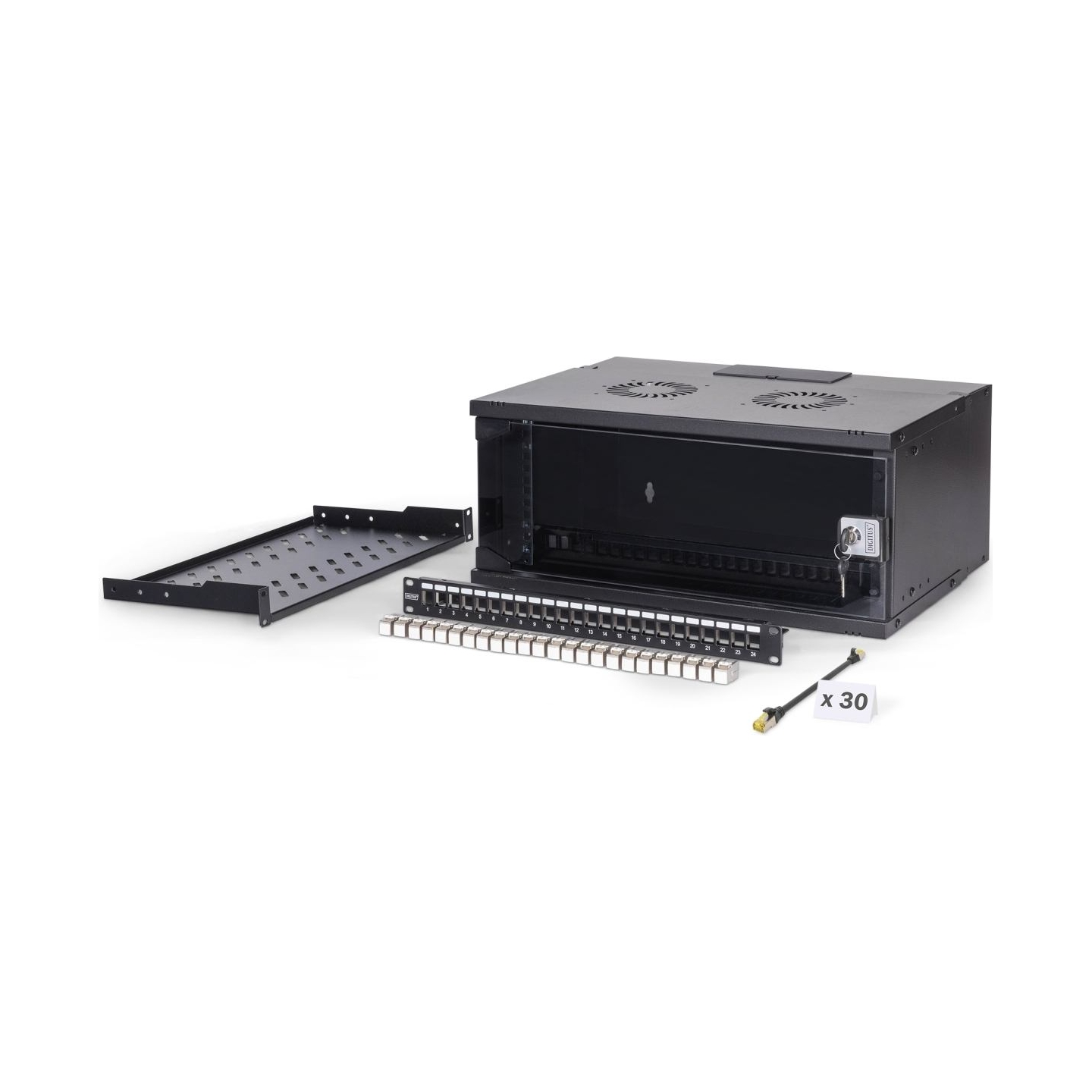 Digitus SOHO Pro network set, 483 mm (19") 4U, 540 x 400 mm | DN-49201-SET | Black