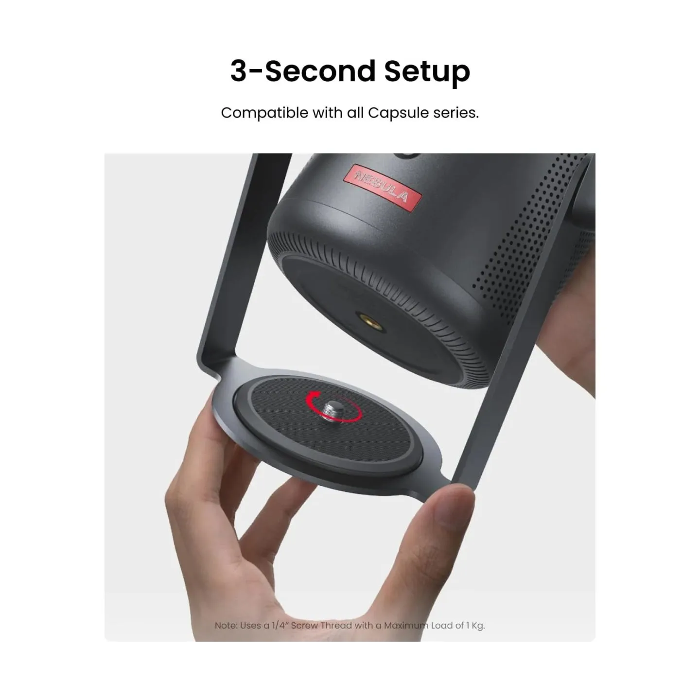 Anker Nebula | Capsule Gimbal Stand | Adjustable Viewing Angle | Maximum weight (capacity) 1 kg | Black