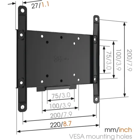 Vogels | Wall mount | MA2000-A1 | Fixed | 26-40 " | Maximum weight (capacity) 30 kg | Black