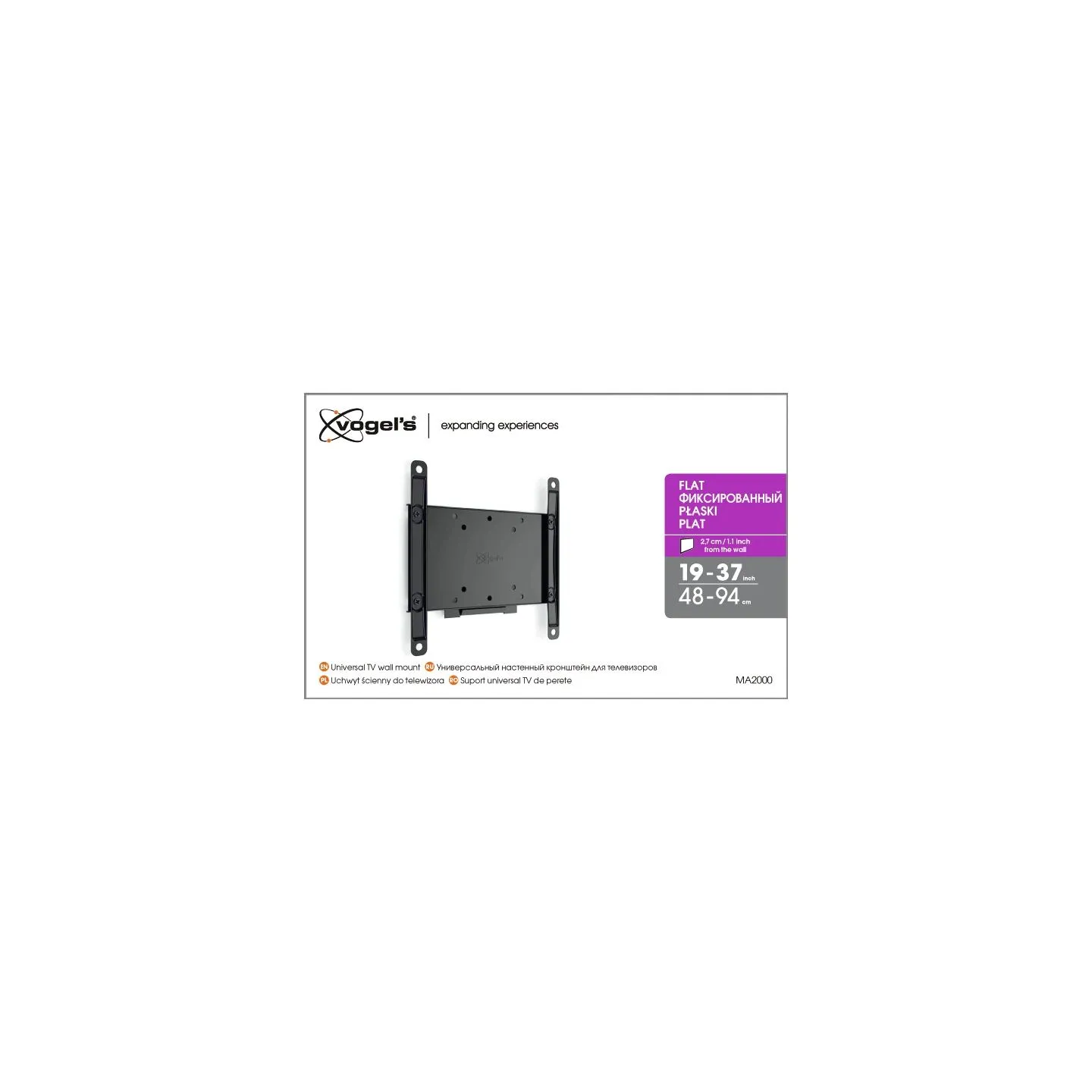 Vogels | Wall mount | MA2000-A1 | Fixed | 26-40 " | Maximum weight (capacity) 30 kg | Black