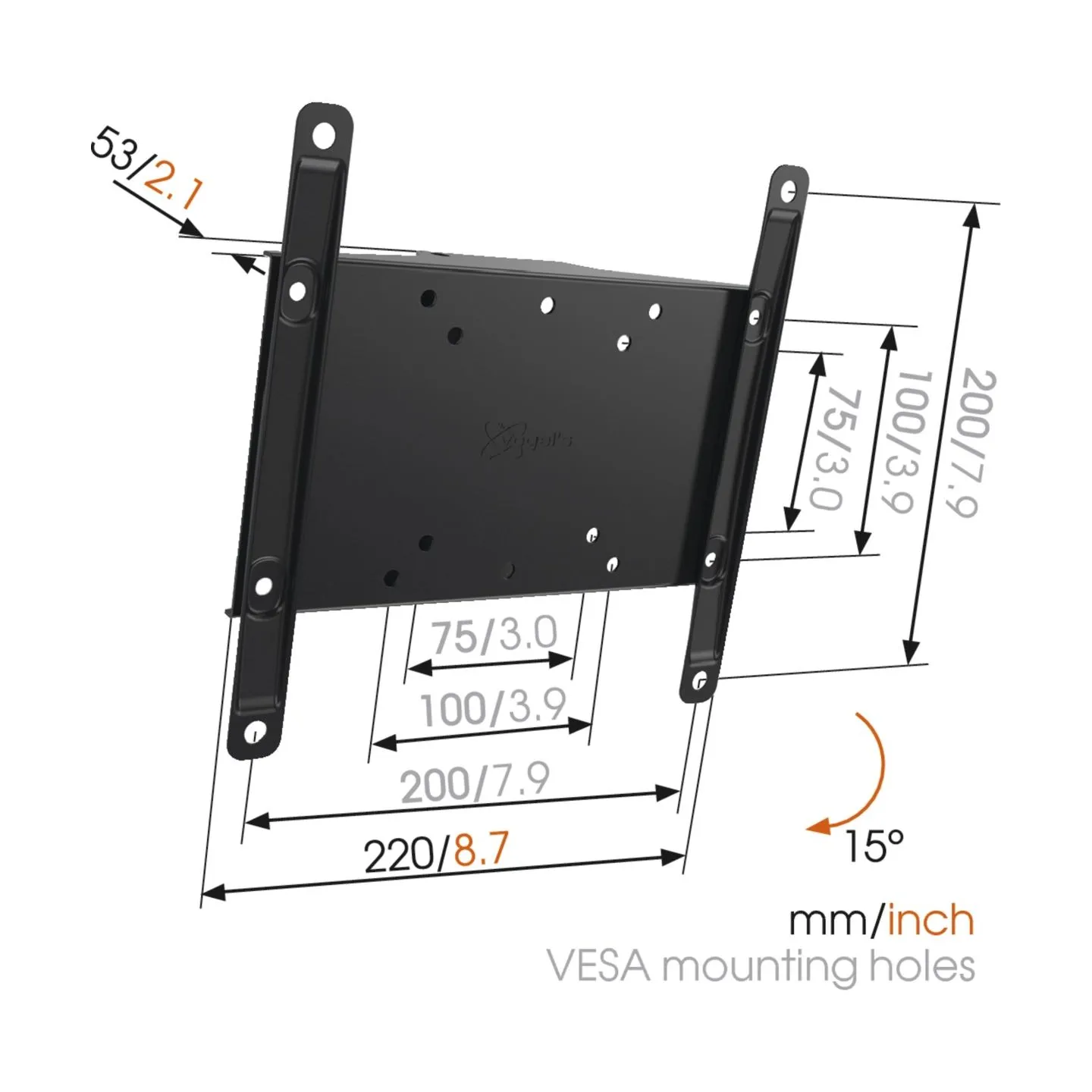 Vogels | Wall mount | MA2010-A1 Tilt | Tilt | 26-40 " | Maximum weight (capacity) 30 kg | Black
