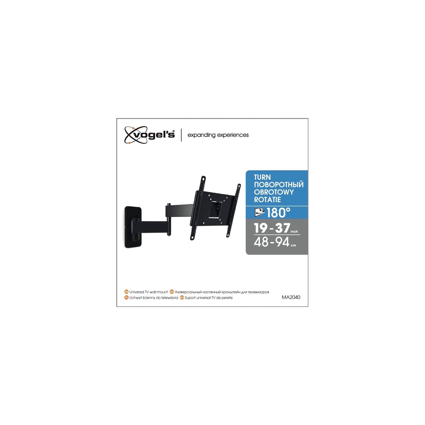 Vogels | Wall mount | MA2040-A1 | Full motion | 19-40 " | Maximum weight (capacity) 15 kg | Black