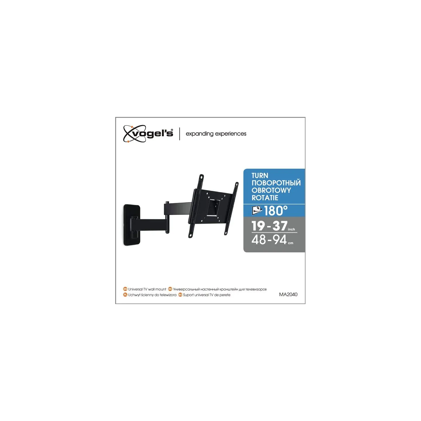 Vogels | Wall mount | MA2040-A1 | Full motion | 19-40 " | Maximum weight (capacity) 15 kg | Black