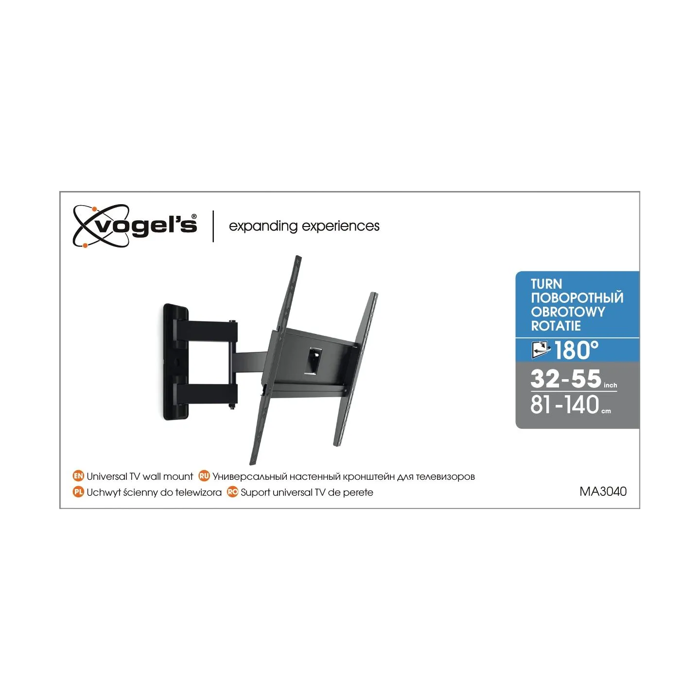Vogels | Wall mount | MA3040-A1 | Full Motion | 32-65 " | Maximum weight (capacity) 25 kg | Black