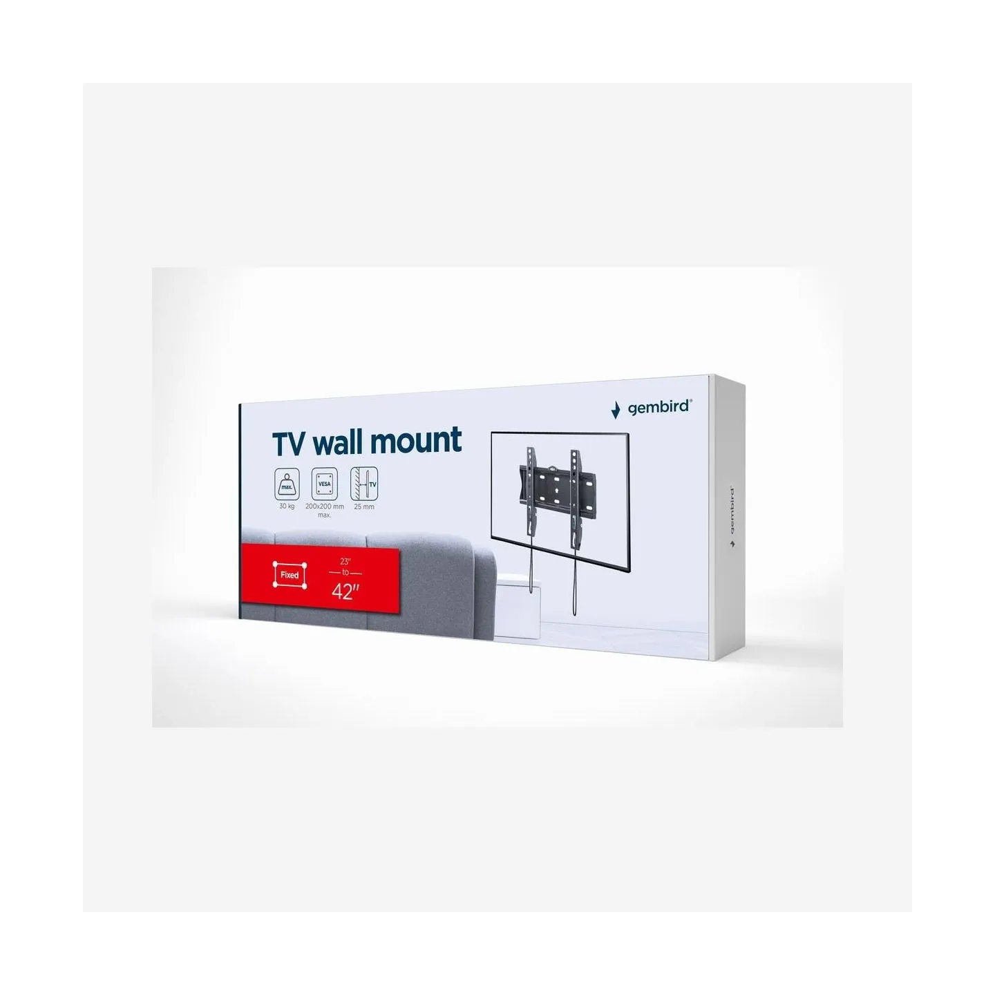 Gembird | Wall mount | WM-42F-01 | Fixed | 23-42 " | Black