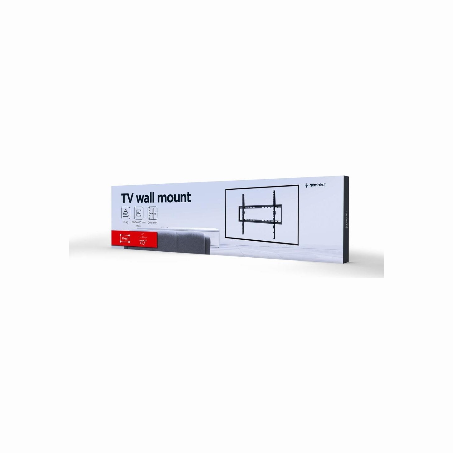 Gembird | Wall mount | WM-70F-03 | Fixed | 37-70 " | Black