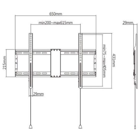 Gembird | Wall mount | WM-80F-01 | Fixed | 37-80 " | Maximum weight (capacity) 70 kg | Black