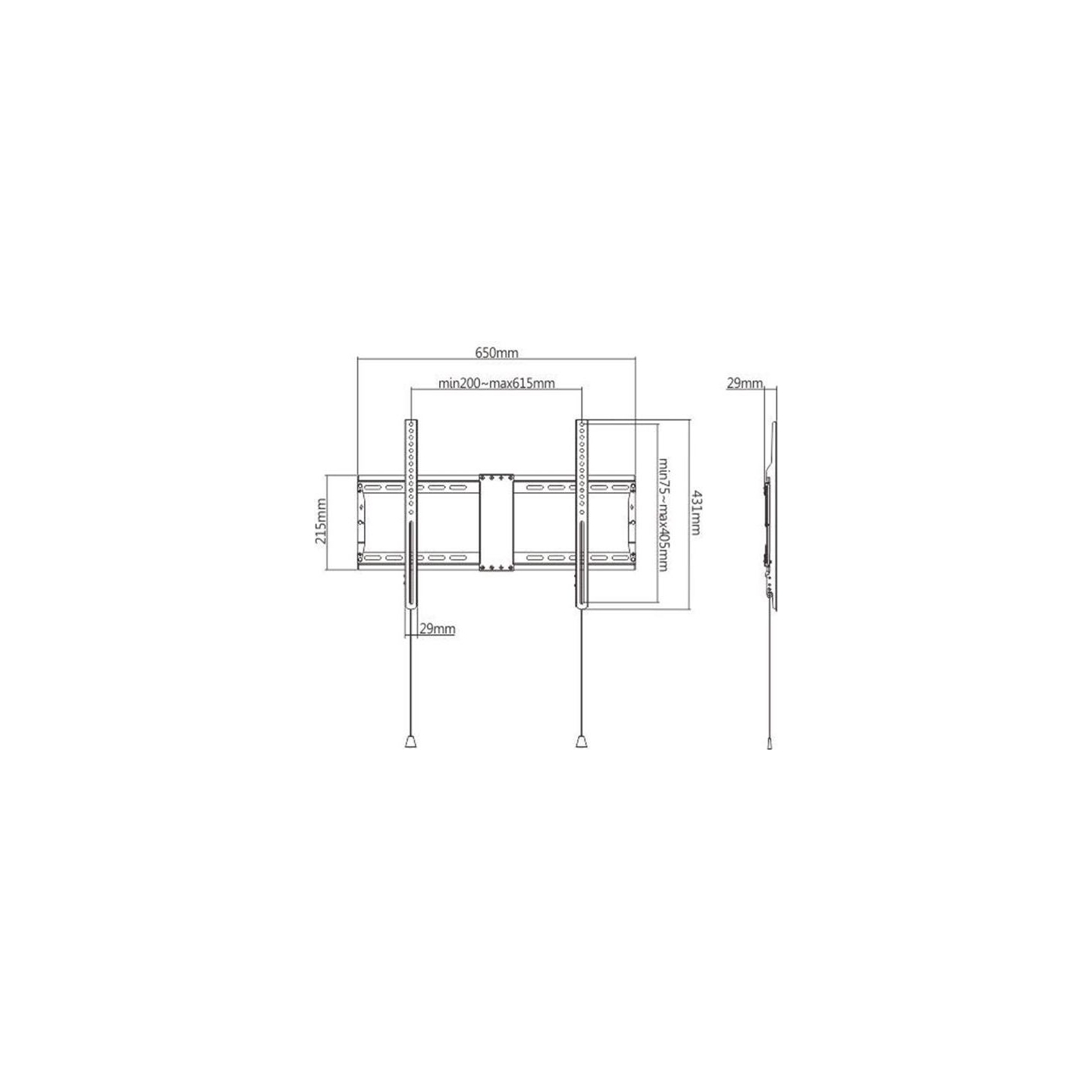 Gembird | Wall mount | WM-80F-01 | Fixed | 37-80 " | Maximum weight (capacity) 70 kg | Black