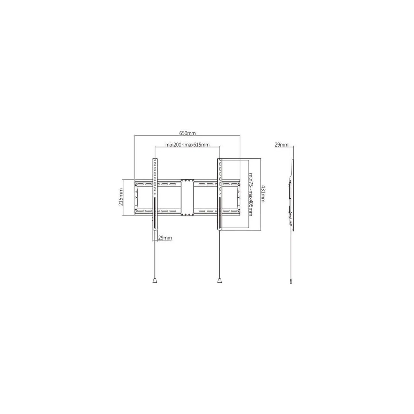 Gembird | Wall mount | WM-80F-01 | Fixed | 37-80 " | Maximum weight (capacity) 70 kg | Black