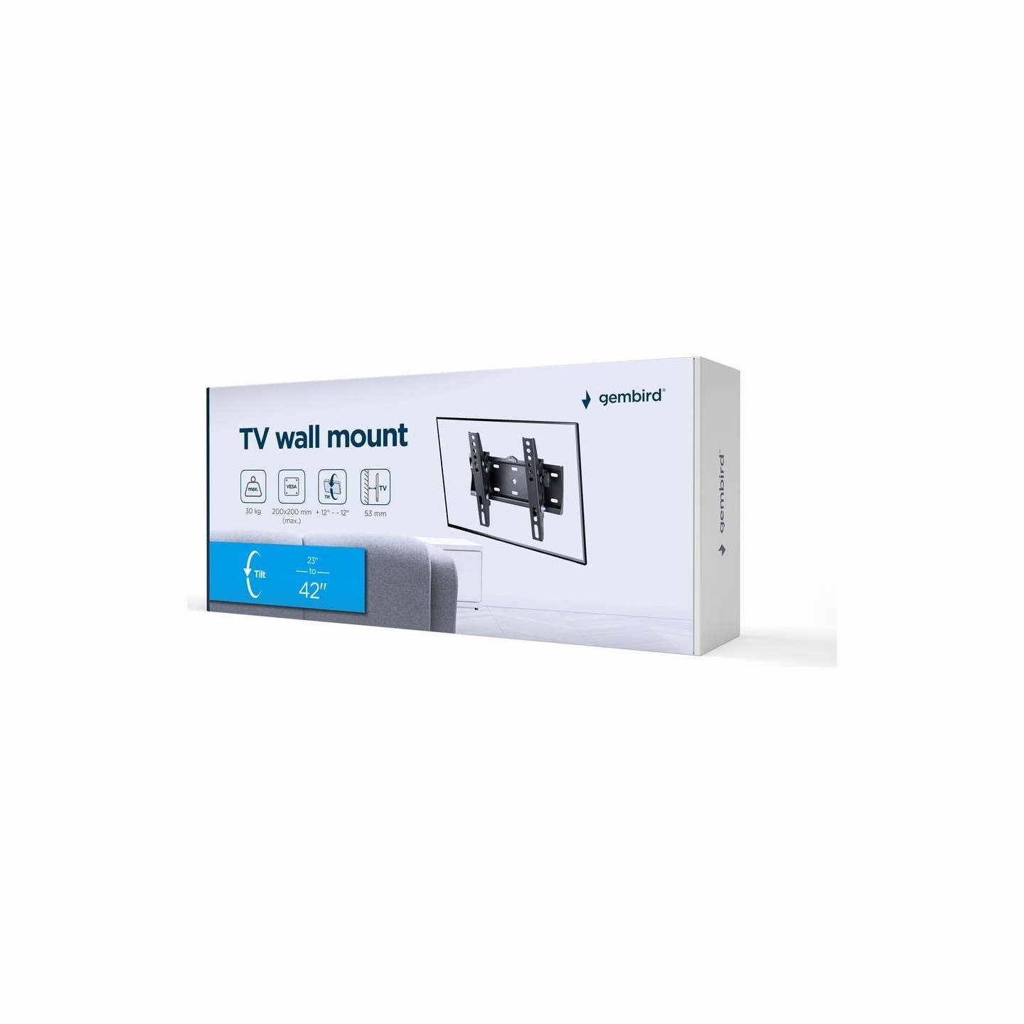 Gembird | Wall mount | WM-42T-02 | Tilt | 23-42 " | Black
