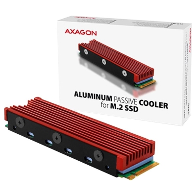 Axagon CLR-M2 passive - M.2 SSD, 80mm SSD, ALU body, silicone thermal pads