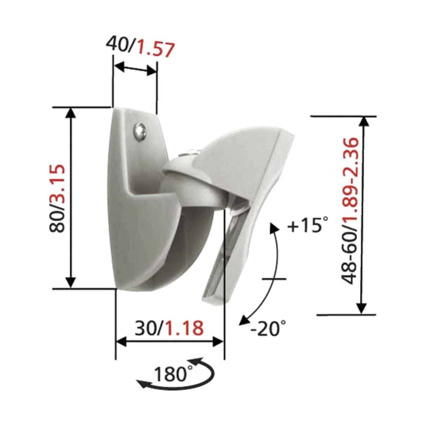Vogels | Loundspeaker Mount | VLB500 | Turn, Tilt | Maximum weight (capacity) 5 kg | Silver