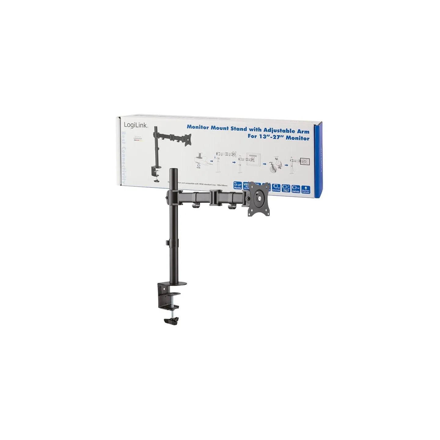 Logilink Monitor mount 13-27 39; steel, VESA 100x100