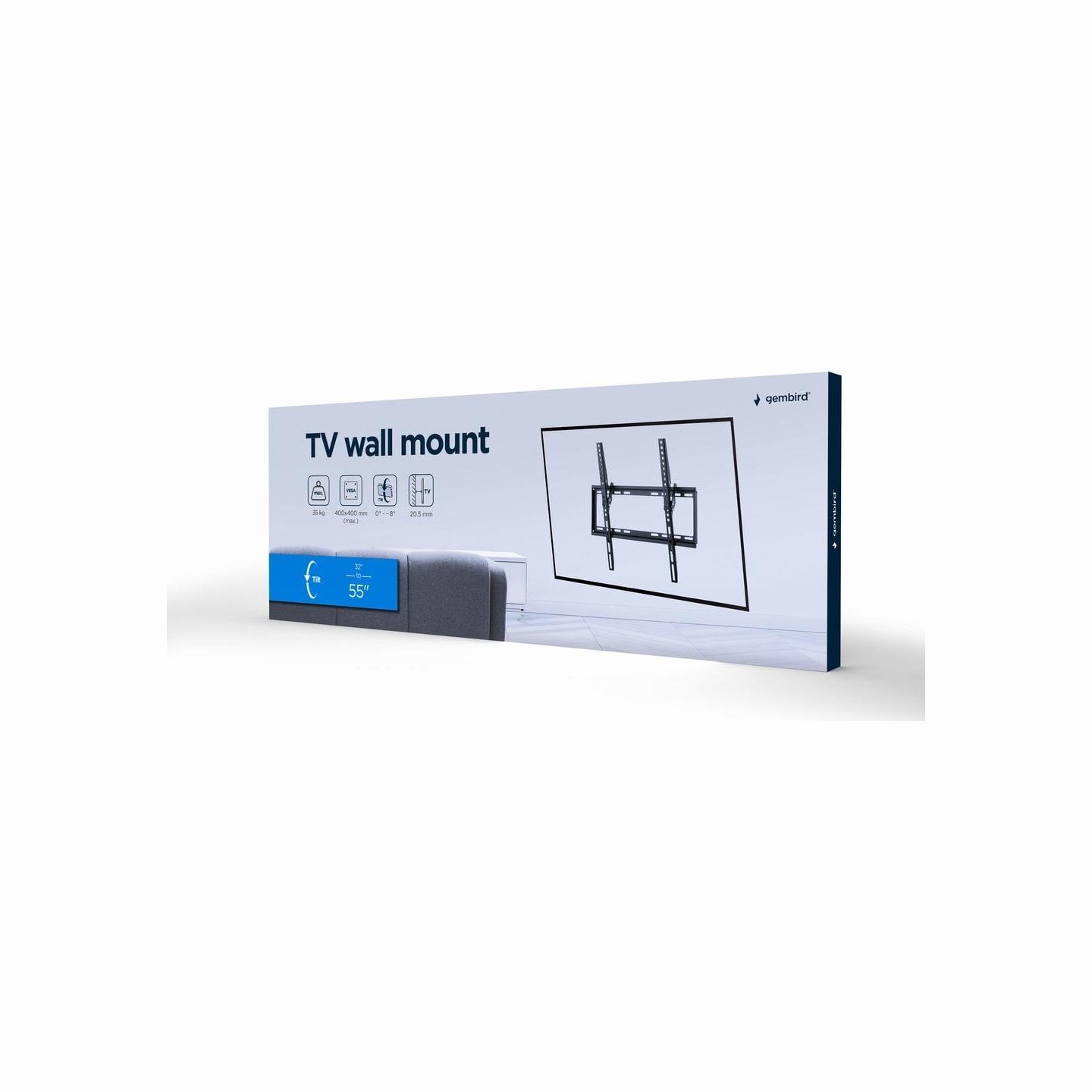 Gembird | Wall mount | WM-55T-03 | Tilt | 32-55 " | Black