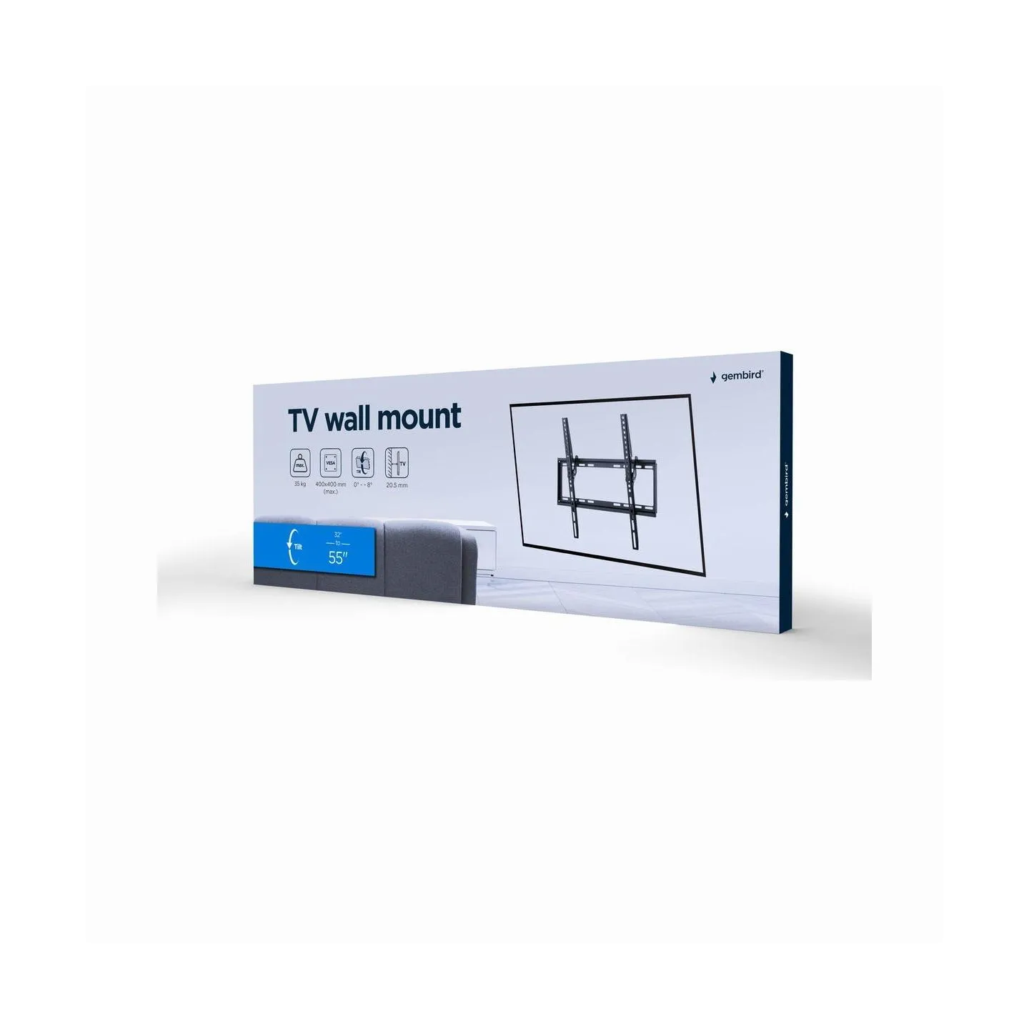 Gembird | Wall mount | WM-55T-03 | Tilt | 32-55 " | Black