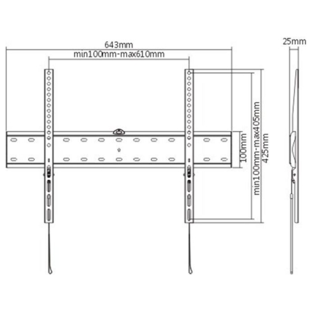 Gembird | Wall mount | Fixed | 37-70 " | Maximum weight (capacity) 40 kg | Black