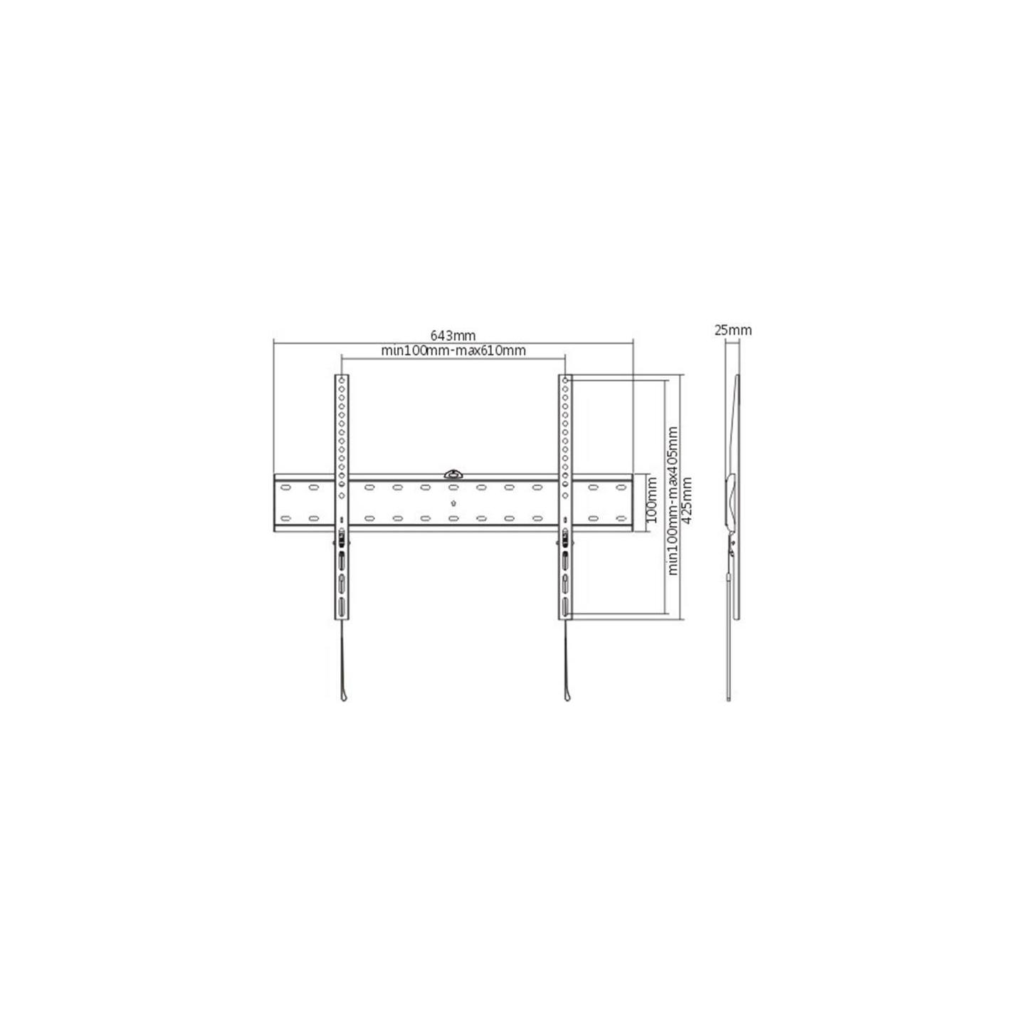 Gembird | Wall mount | Fixed | 37-70 " | Maximum weight (capacity) 40 kg | Black