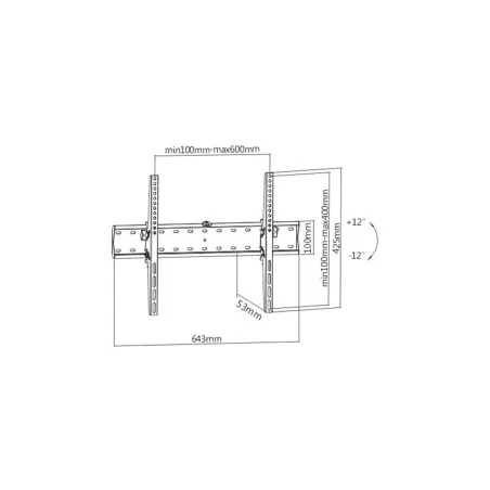 Gembird | Wall mount | Tilt | 37-70 " | Maximum weight (capacity) 40 kg | Black