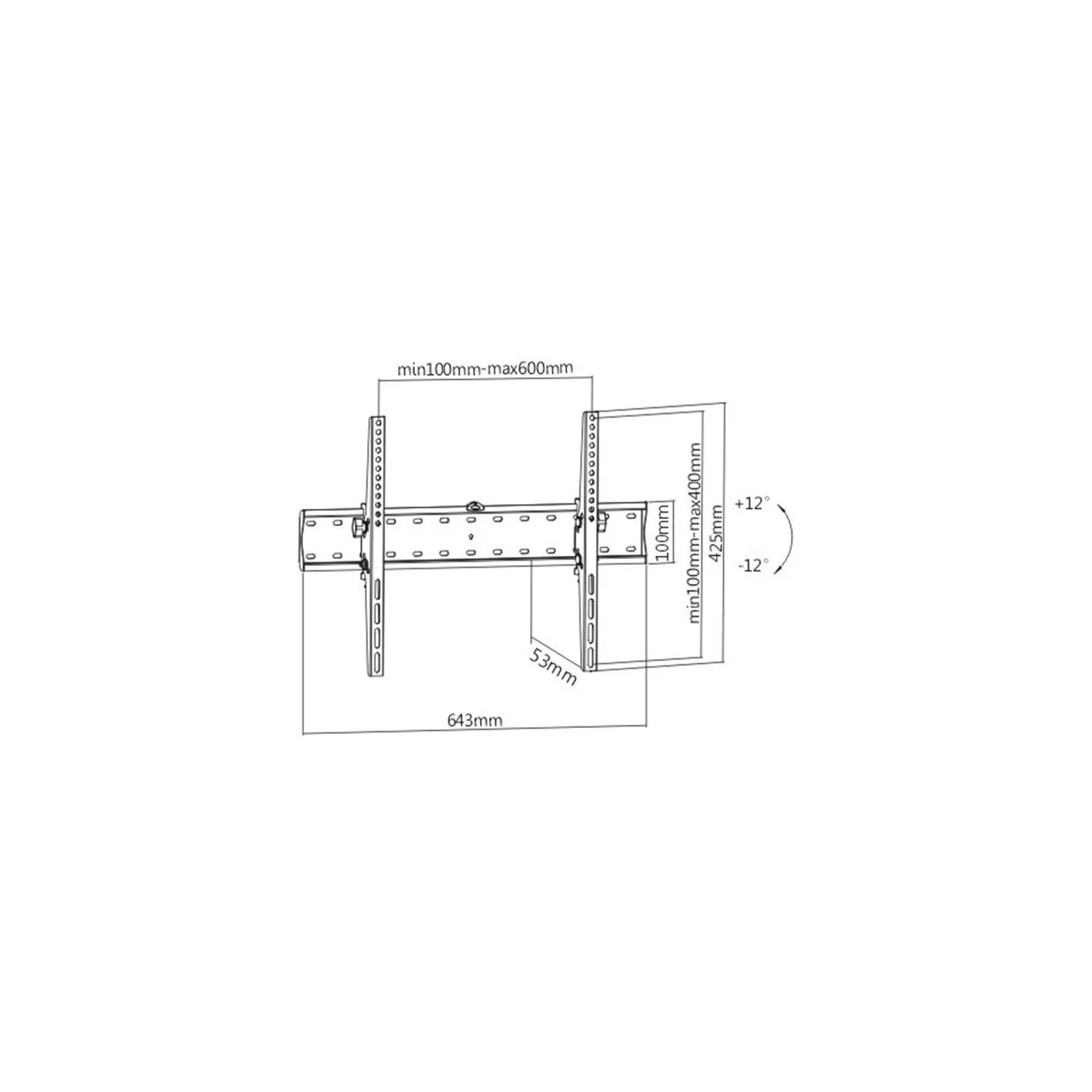 Gembird | Wall mount | Tilt | 37-70 " | Maximum weight (capacity) 40 kg | Black