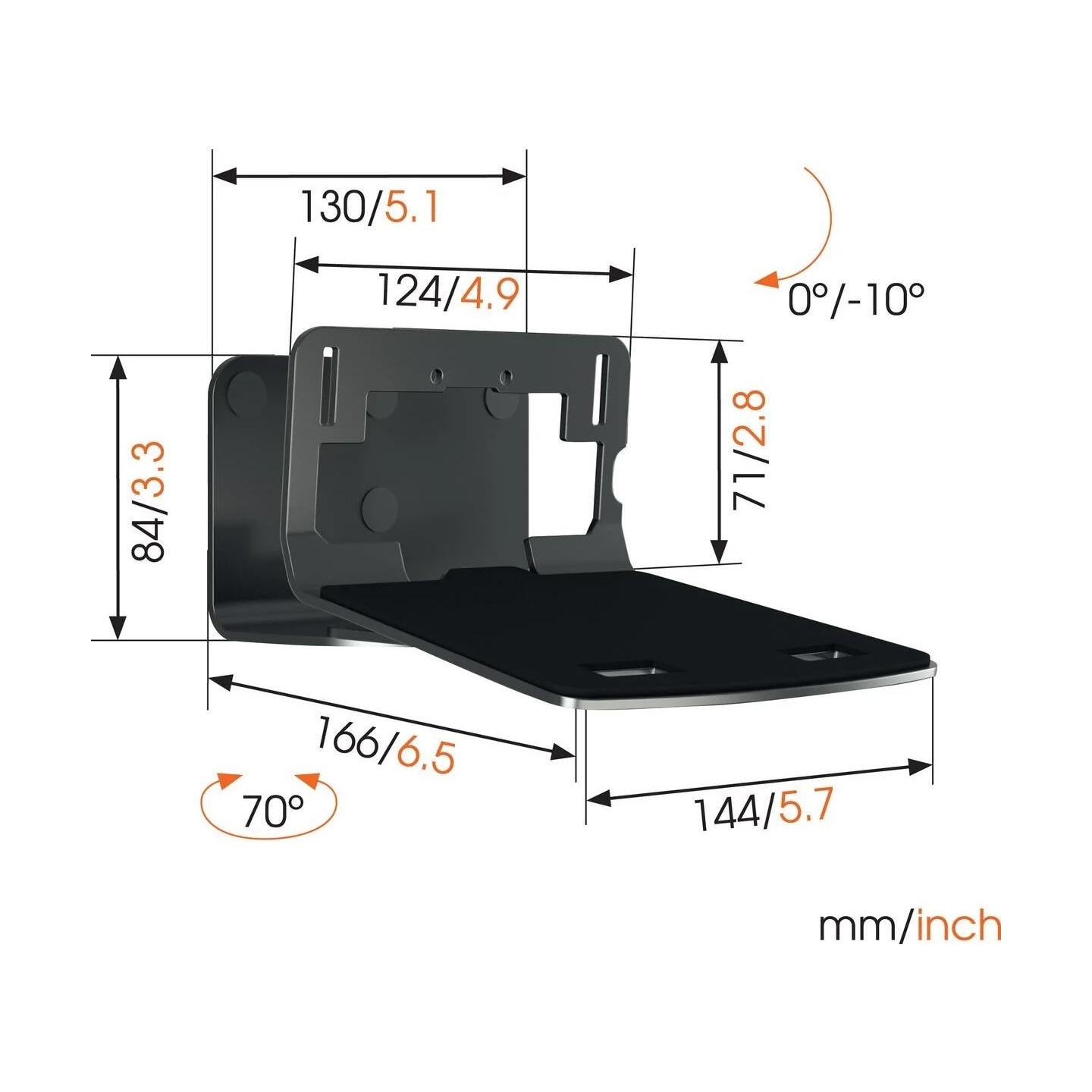Vogels | Wall mount | SOUND 3205 Speaker Wall Mount | Tilt | Maximum weight (capacity) 6.5 kg | Black