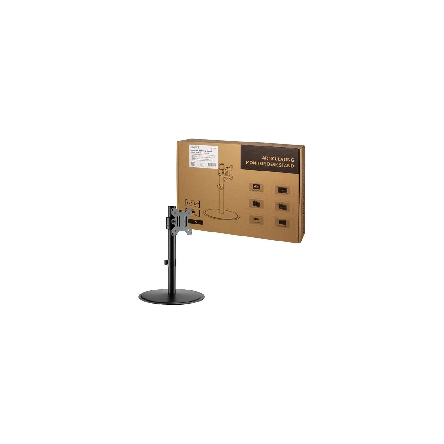 Logilink | Desk Mount | Tilt, swivel, level adjustment, rotate | 17-32 " | Maximum weight (capacity) 8 kg | Black