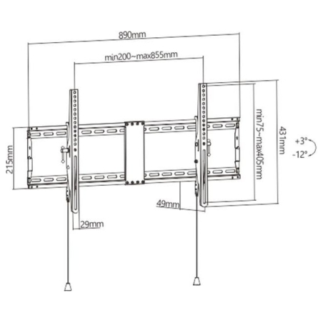 Gembird TV Wall Mount 43-90 inch tilt