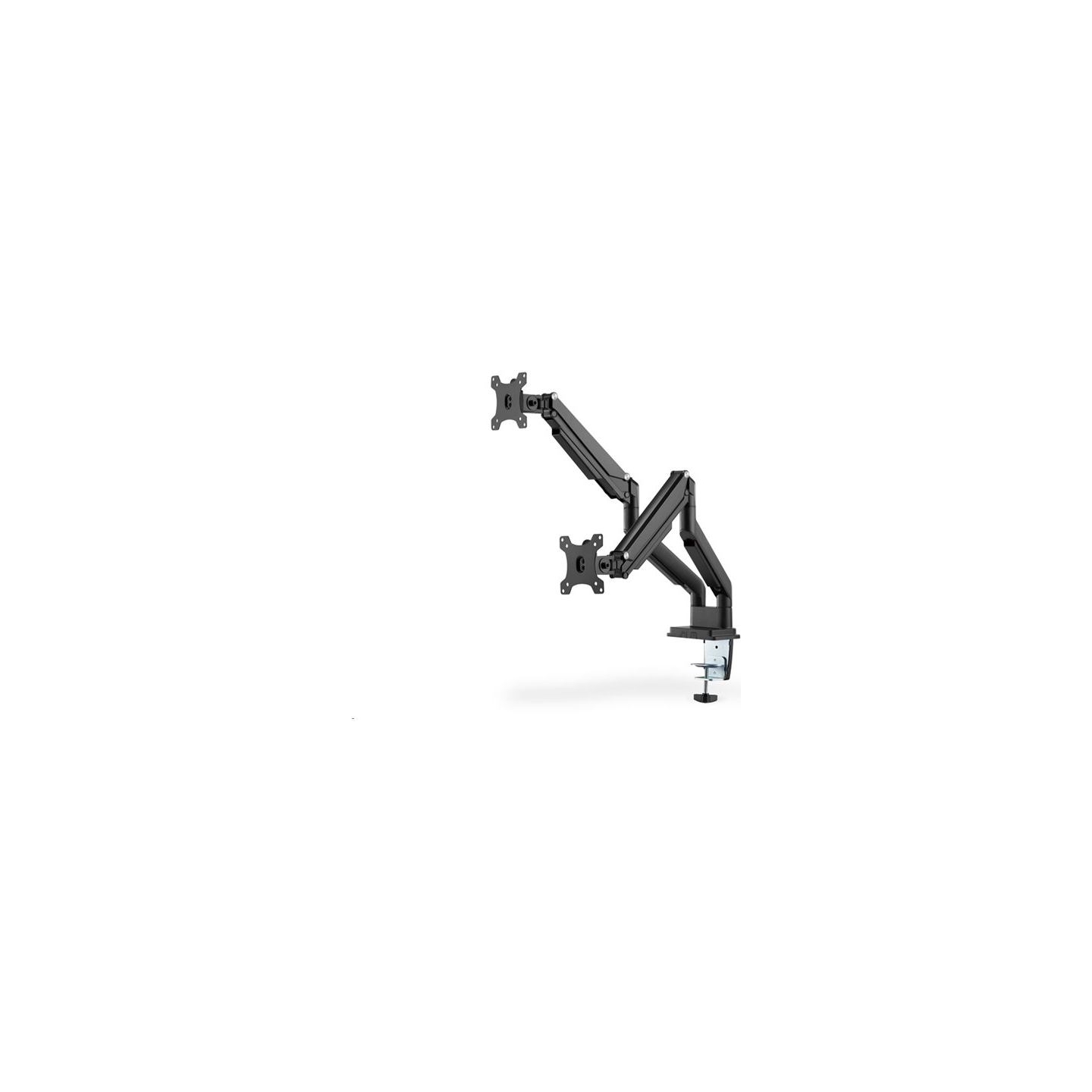 Digitus | Desk Mount | Universal Dual Monitor Mount with Gas Spring and Clamp Mount | Swivel, height adjustment, rotate | Black