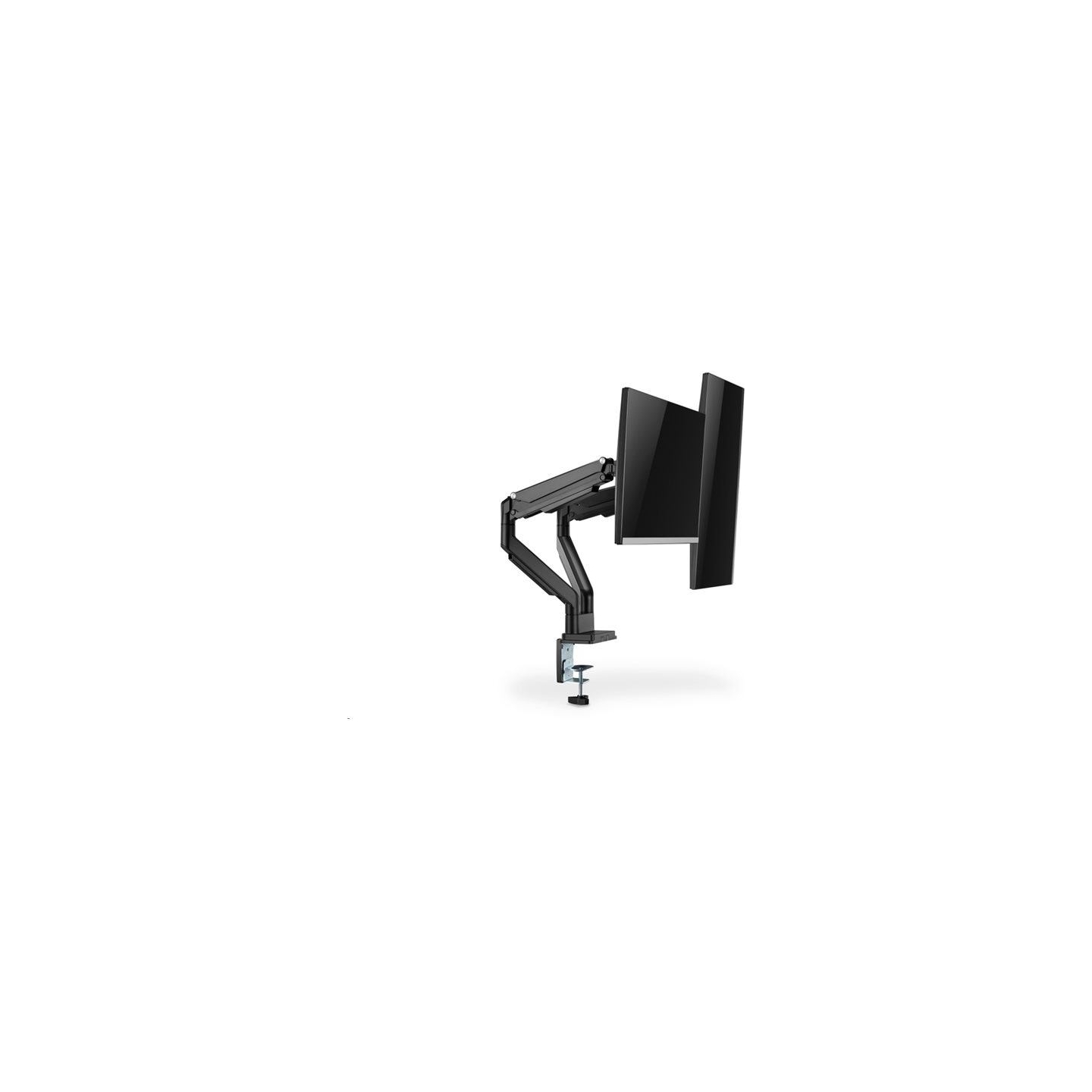 Digitus | Desk Mount | Universal Dual Monitor Mount with Gas Spring and Clamp Mount | Swivel, height adjustment, rotate | Black