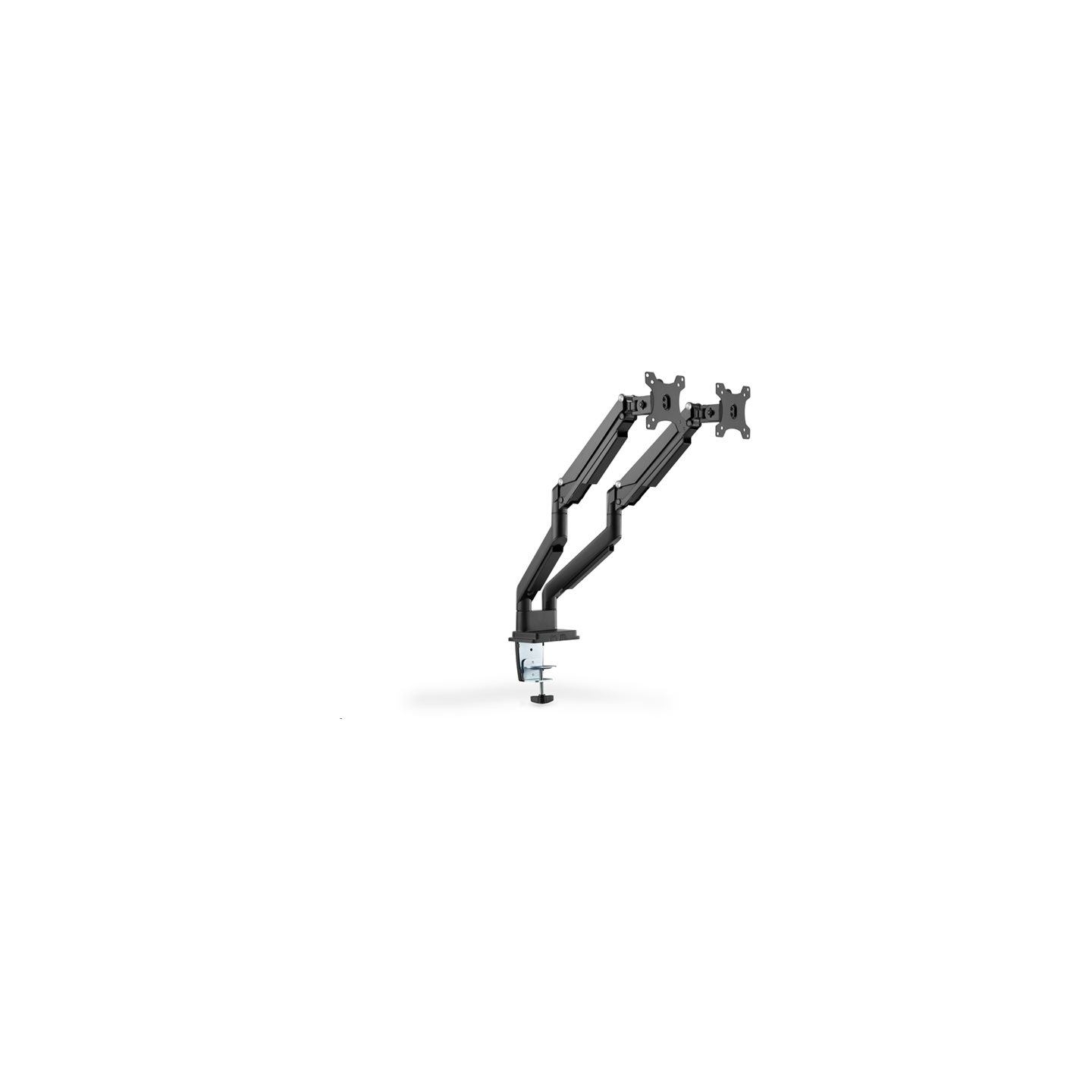 Digitus | Desk Mount | Universal Dual Monitor Mount with Gas Spring and Clamp Mount | Swivel, height adjustment, rotate | Black