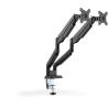 Digitus | Desk Mount | Universal Dual Monitor Mount with Gas Spring and Clamp Mount | Swivel, height adjustment, rotate | Black