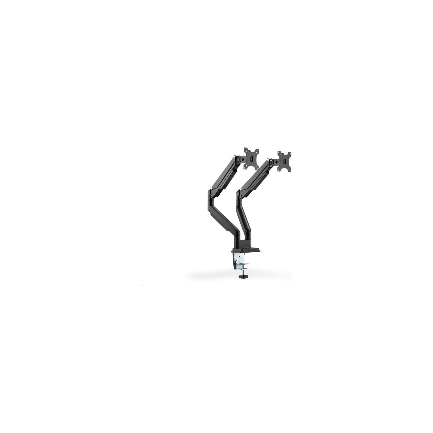Digitus | Desk Mount | Universal Dual Monitor Mount with Gas Spring and Clamp Mount | Swivel, height adjustment, rotate | Black
