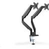 Digitus | Desk Mount | Universal Dual Monitor Mount with Gas Spring and Clamp Mount | Swivel, height adjustment, rotate | Black
