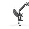 Digitus | Desk Mount | Universal Dual Monitor Mount with Gas Spring and Clamp Mount | Swivel, height adjustment, rotate | Black