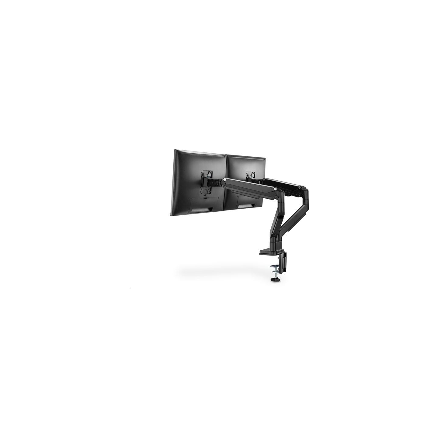 Digitus | Desk Mount | Universal Dual Monitor Mount with Gas Spring and Clamp Mount | Swivel, height adjustment, rotate | Black