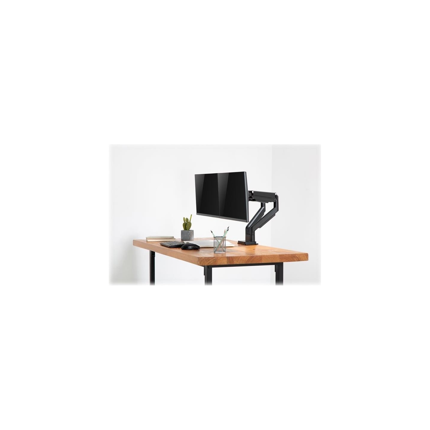 Digitus | Desk Mount | Universal Dual Monitor Mount with Gas Spring and Clamp Mount | Swivel, height adjustment, rotate | Black
