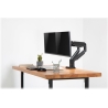 Digitus | Desk Mount | Universal Dual Monitor Mount with Gas Spring and Clamp Mount | Swivel, height adjustment, rotate | Black
