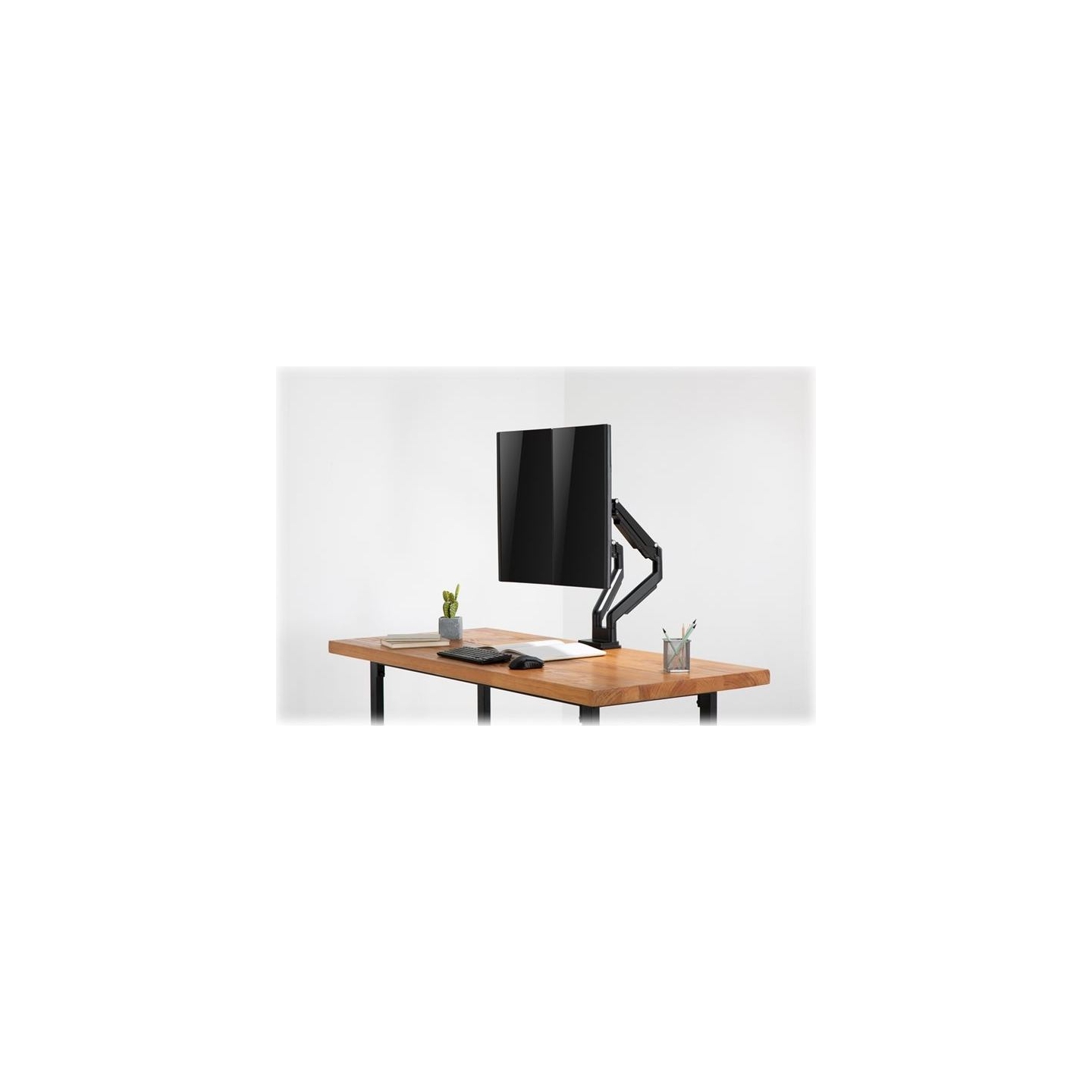 Digitus | Desk Mount | Universal Dual Monitor Mount with Gas Spring and Clamp Mount | Swivel, height adjustment, rotate | Black