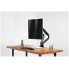 Digitus | Desk Mount | Universal Dual Monitor Mount with Gas Spring and Clamp Mount | Swivel, height adjustment, rotate | Black