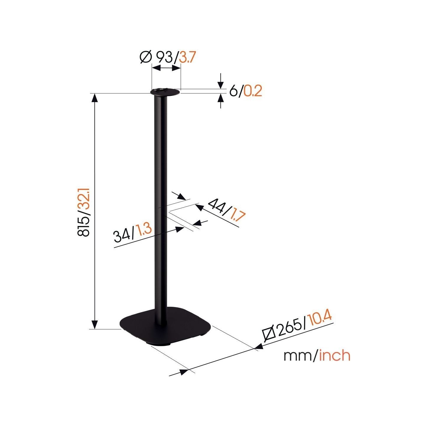 Vogels Floor stand | SFS 4113 Sonos speaker stand for Era 100 | Maximum weight (capacity) 2 kg | Black