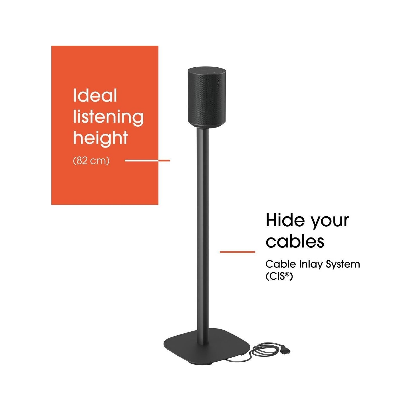 Vogels Floor stand | SFS 4113 Sonos speaker stand for Era 100 | Maximum weight (capacity) 2 kg | Black