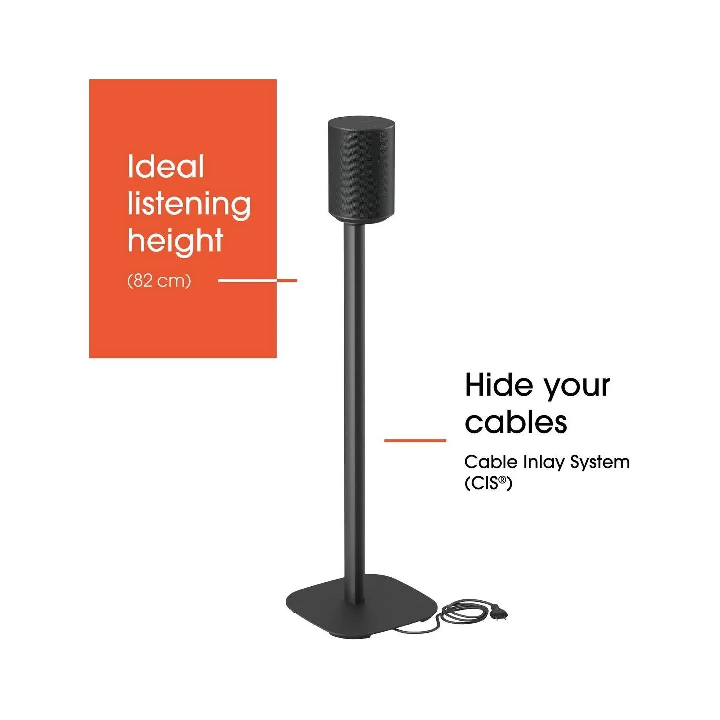 Vogels Floor stand | SFS 4113 Sonos speaker stand for Era 100 | Maximum weight (capacity) 2 kg | Black