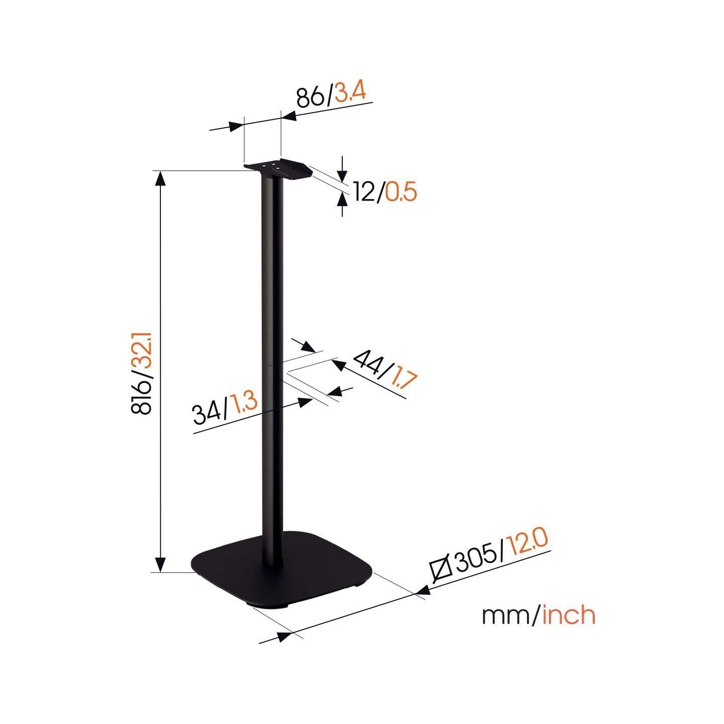 Vogels Floor stand | SFS 4133 Sonos speaker stand for Era 300 | Maximum weight (capacity) 4.5 kg | Black