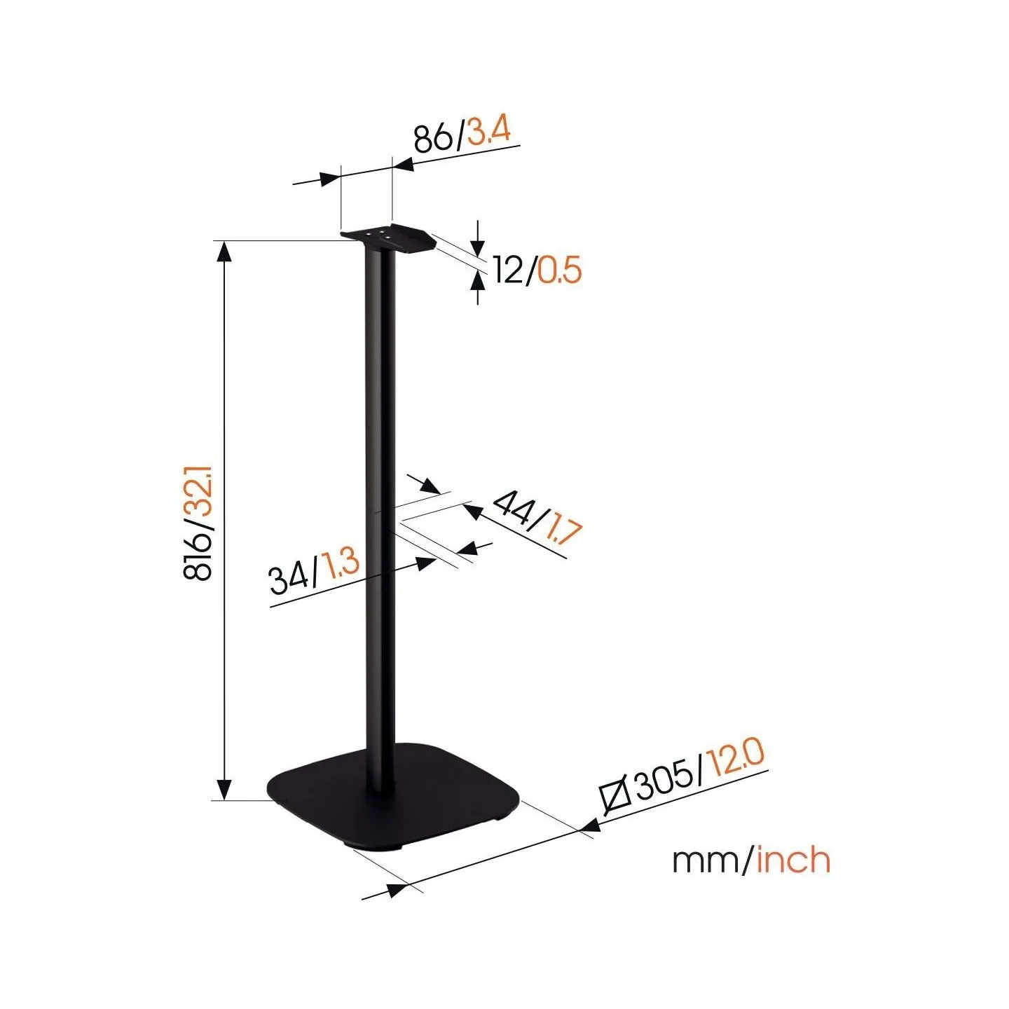 Vogels Floor stand | SFS 4133 Sonos speaker stand for Era 300 | Maximum weight (capacity) 4.5 kg | Black